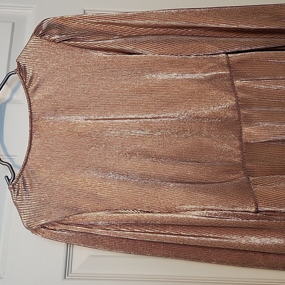 Chenault  metallic RoseGold color blouse   size large - Picture 2 of 7
